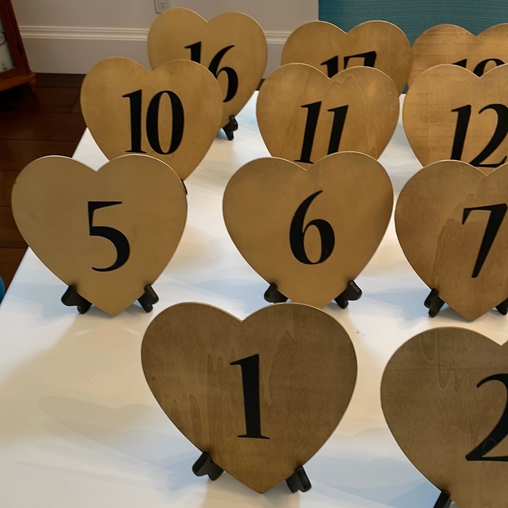 Table Numbers on easels